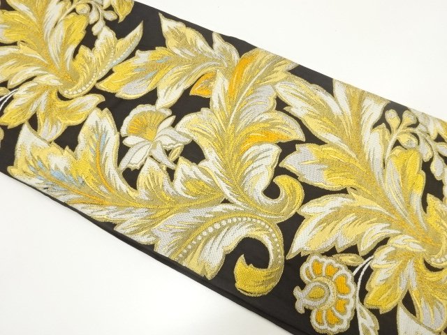 JAPANESE KIMONO / ANTIQUE FUKURO OBI / SILK / WOVEN CHINESE FLOWERS 